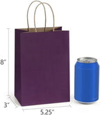 BagDream Small Gift Bags with Handles 5.25x3x8 Inch Purple 100 Pack Bulk - Image 2