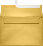 LUXPaper A8 Invitation Envelopes | Peel & Press | 5 1/2" x 8 1/8" | Gold Metallic | 80lb. Text | 250 Qty by Envelopes.com