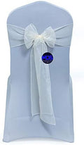 MDS Pack of 100 Organza Chair Sashes for Wedding & Event Décor – Ivory by MDS
