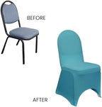YOUR CHAIR COVERS - 100 Pack Stretch Spandex Banquet Chair Covers - Malibu Blue, Wedding Slip Covers, Premium Quality Chair Cover - Image 5