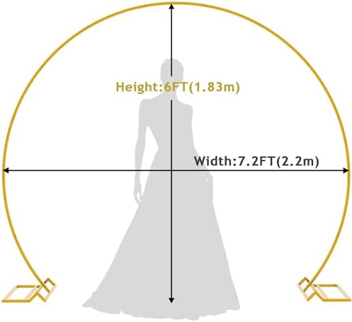Fomcet Round Backdrop Stand Gold 7.2ft Circle Arch Large Metal Wedding Arch - Image 2
