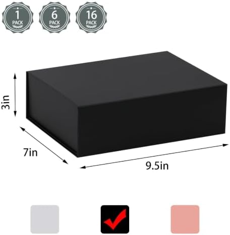 iloMAOZX Black Gift Box, 9.5x7x3 Inch Gift Boxes for Presents & Packaging - Image 2