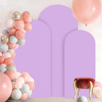 FOTSHARER Wedding Arch Cover Lavender Arch Covers Stretchy Backdrop Set of 3 Spandex Fitted Arch Backdrop Cover for Arch Stand 4FT 5FT 6FT Arch Cover Panels for Gender Reveal Balloon Party Decorations - Image 4