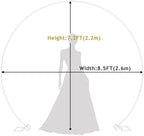 Asee'm Round Backdrop Stand 8.5FT White Wedding Arch Metal Circle Balloon - Image 2
