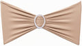 Pack of 50PCS Spandex Chair Sashes Bows Elastic Chair Cover Bands Slider Buckles for Wedding Reception Banquet Bridal Shower Decorations - Nude/Camel/Khaki by SINSSOWL