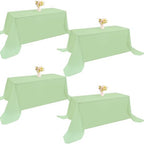 4 Pack Rectangle Tablecloth 90x132Inch Sage Green Washable Polyester Table Cover for Wedding Dining Table Buffet Parties Banquet Decoration by JALANCY