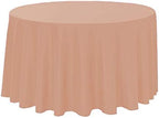 Polyester Round Tablecloth 120" Ideal for 60 inch round table (Peach) - Image 2
