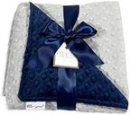 MEG Original Navy Blue & Silver Gray Minky Dot Baby Blanket 601 by MEGOriginal%C2%AE