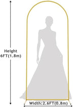 Asee'm 6FT Gold Metal Arch Backdrop Stand Wedding Balloon Background - Image 2