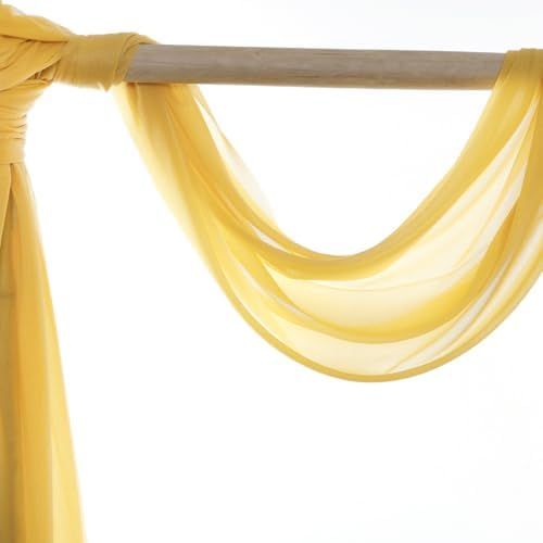Pack of 35 Yard Chiffon Drapery Fabric, 60" Wide, Multiuse - Gold - Image 6