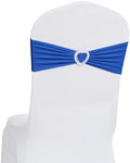 Pack of 60 Spandex Chair Sashes Bows Stretch Chair Cover Band with Buckle Slider Universal Elastic Chair Ties for Wedding Banquet Party Event Decoration (Royal Blue) by Howhic