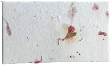 Of The Earth Handmade Paper - Wildflower Seed Paper Panel Card - Place/Name/Gift - 3.5" x 2" - Set of 48 (24s Pink Petal) by OfTheEarth
