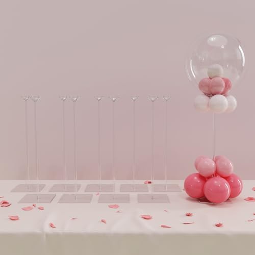 YALLOVE 10-Pack 15.75-Inch Clear Acrylic Balloon Centerpiece Stands by YALLOVEPARTYSUPPLIES