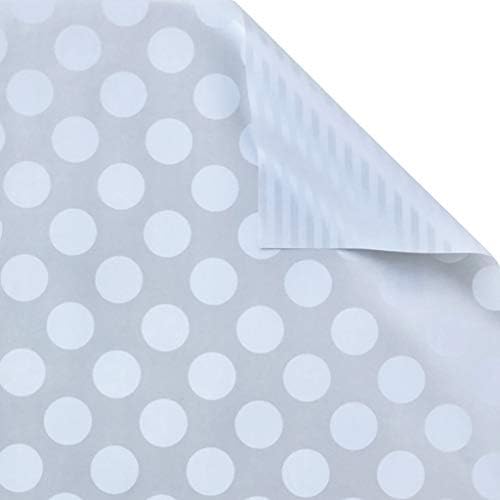 Jillson & Roberts All Occasion Reversible & Cut Lined Wrapping Paper Roll Bundle - Black and White Stripes and Dots (12.5 sq ft per roll, 75 Total Sq Ft) for Birthdays, Weddings, Graduations, Valentine's Day, Anniversaries, Christmas, 6 Pack - Image 4