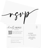 Personalized RSVP Card with QR Code – Minimalist Printed Reply Postcard for Wedding, Rehearsal Dinner, Bridal & Baby Shower, Christening, Birthday Party by AllEwiredUp
