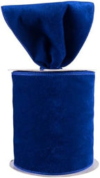 Meseey 4 Inch Wide Royal Blue Velvet Wired Ribbon, 10 Yards Velvet Ribbon with Wire Edge for Christmas Tree, Wreaths, Gift Wrapping, Bows, Crafts, Wedding and Holiday Decorations by MeseeyRibbonBow