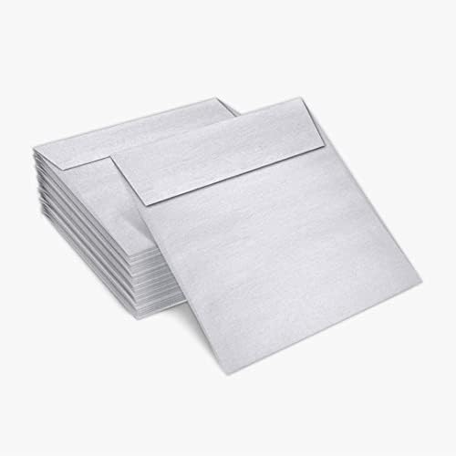 LUXPaper Square Invitation Envelopes | Peel & Press | 6" x 6" | Silver Metallic | 80lb. Text | 1,000 Qty - Image 5