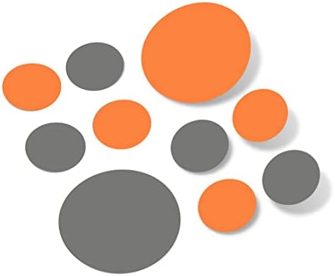 Orange/Grey Vinyl Wall Stickers - 2 & 4 inch Circles (300 Decals) by DecalVenue