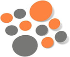 Orange/Grey Vinyl Wall Stickers - 2 & 4 inch Circles (150 Decals) by DecalVenue