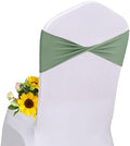 Sage Chair Sashes Bows 100 Pcs Spandex Chair Sashes Elastic Chair Cover Bands Ties Without Buckle for Wedding Birthday Party Ceremoney Events Decoration by Unknown