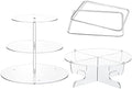Sawysine 4 PC Acrylic Cake Stand Set Include 3 Tier Round Cake Stand 1 Tier Dessert Stands Holder 2 Serving Platter for Home Tea Wedding Birthday Baby Shower Party Supplies(Clear) by Sawysine