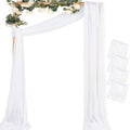 Sheer Gauze Wedding Arch Draping Fabric 29" x 20 FT 4 Panels White by MLMC