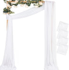 Sheer Gauze Wedding Arch Draping Fabric 29" x 20 FT 4 Panels White by MLMC