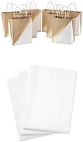 Hallmark 9" Medium Paper Gift Bags with Tissue Paper (Pack of 8 - White & Kraft) for Birthdays, Mother's Day, Weddings, Graduations, Baby Showers, Bridal Showers, Care Packages and More by Unknown