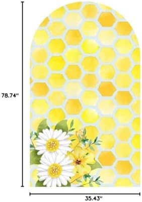 Honeycomb Arched Fabric Backdrop Covers Honey Bee Theme Arch Stand Cover for Baby Shower Birthday Decoration(Only Cover) - Image 7