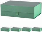 5 Pcs Green Gift Box for Presents 10.8x7.5x3.5 Inches Magnetic Gift Boxes with Lid Luxury Gift Box for Rectangle Collapsible for Bridesmaid, Wedding,Birthday Gift Packging by PLINJOY