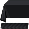 32 Pack Black Plastic Tablecloth for Rectangle Tables, Premium Decorative Black Disposable Table Cloths for Parties, Bulk Rectangle Party Table Cover for Birthday, Wedding, Anniversary, 54 x 108 Inch by RAGNHILD