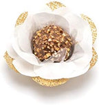 Fabric Handmade Truffle Cups | Truffle Liners | Truffle Wrappers | Fominhas | candy cups for chocolate | Forminhas de Brigadeiro | candy liners (White & gold) - Image 4