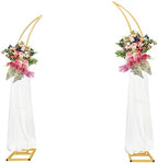 Large Metal Balloon Arch Backdrop Stand, Set of 2 Moon Curved Wedding Arch Frame Flower Arch for Ceremony Birthday Anniversary Bridal Baby Shower Floral Decorations(6.2ft,6.9ft) by Bonastella