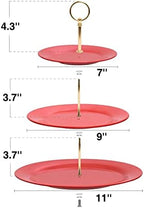 TP 3-Tier Cupcake Stands Melamine Dessert Stands Fruit Candy Display Tower for Wedding Birthday Tea Party and Baby Shower (2Pcs-Red) - Image 6