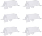 Fokitut 6 Pack Waterproof Rectangle Tablecloth, 90x132 Inch,Stain Resistant and Wrinkle Polyester Table Cloth, Fabric Table Cover for Kitchen Dining, Wedding, Party, Holiday Dinner-White by BalsaCircle