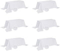 Fokitut 6 Pack Waterproof Rectangle Tablecloth, 90x156 Inch,Stain Resistant and Wrinkle Polyester Table Cloth, Fabric Table Cover for Kitchen Dining, Wedding, Party, Holiday Dinner-White by BalsaCircle