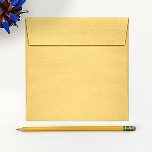 LUXPaper Square Invitation Envelopes | Peel & Press | 6" x 6" | Gold Metallic | 80lb. Text | 1,000 Qty - Image 4