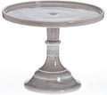 Cake Plate Pastry Tray/Cupcake Stand - Plain & Simple Pattern - American Made - Mosser Glass USA (9", Gray Marble) by Rosso+Glass