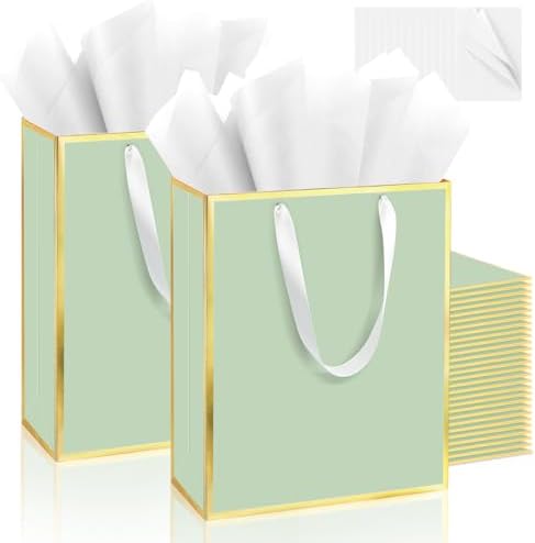 Addblu 50 Pack Bulk Luxury Gift Bags with Handles & 50 Tissue Papers by Unknown