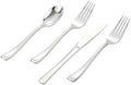 400 PCS Silver Plastic Silverware Set,Disposable Cutlery Set Heavy Duty Flatware for Party,Weddings-200 Silver Forks,100 Knives,100 Spoons by ISFANGCO