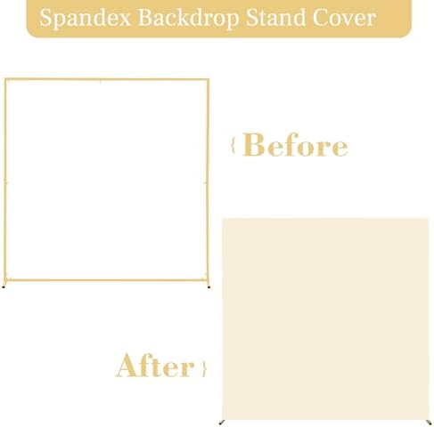 Besutolife Square Arch Backdrop Cover, 6.6×6.6 FT Spandex Arch Covers Stretchy Fitted Balloon Arch Stand Cover for Wedding, Birthday Party, Baby Shower, Photo Booth, Graduation Ceremony, Beige - Image 6