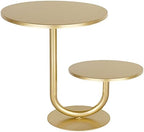 2-Tier Modern Cake Stand, Metal Cupcake Stand Dessert Trays of 10/8 Inch, Various Uses for Wedding, Graduation Party, Baby Shower, Home Decor, Throw Events and Parties(Gold) by NIANDAIJING