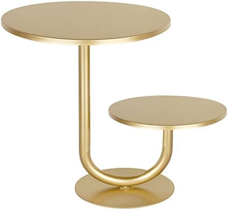 2-Tier Modern Cake Stand, Metal Cupcake Stand Dessert Trays of 10/8 Inch, Various Uses for Wedding, Graduation Party, Baby Shower, Home Decor, Throw Events and Parties(Gold) by NIANDAIJING