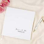 Andaz Press Personalized Wedding Guestbook with Gold Accents, Minimal Design White Guest Sign in Guest Registry 120 Pages 8.5 X 8.5 Memories Book for DIY, Scrapbook, Photo Album - Image 2