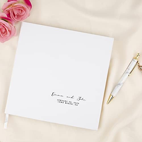 Andaz Press Personalized Wedding Guestbook with Gold Accents, Minimal Design White Guest Sign in Guest Registry 120 Pages 8.5 X 8.5 Memories Book for DIY, Scrapbook, Photo Album - Image 2