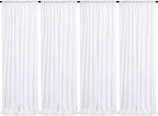 White Sequin Backdrop Curtain 4 Pack 2ft x 8ft Backdrop Birthday Background by QueenDream