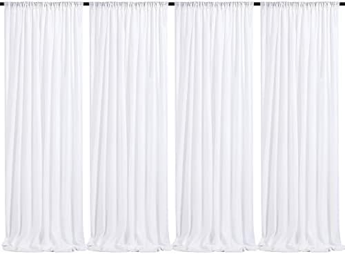 White Sequin Backdrop Curtain 4 Pack 2ft x 8ft Backdrop Birthday Background by QueenDream