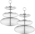 ABuff 3 Tiered Silver Cupcake Stand 2 Pack Stainless Steel Silver Tiered Dessert Stand Cupcake Display Tower 3 Tier Serving Tray Cake Stand for Baby Shower Birthday Party Wedding by AbuffUS