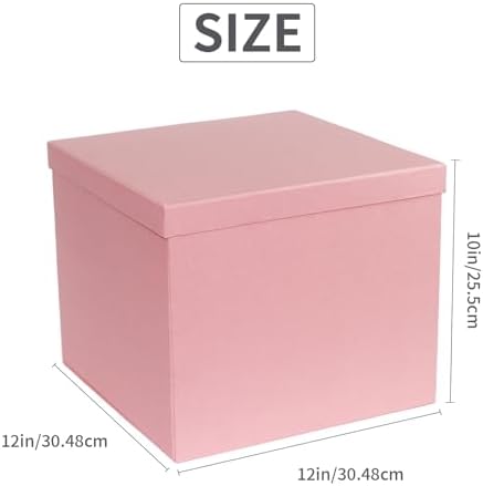 YINUOYOUJIA 3 Pack 12x12x10 Inches Large Pink Gift Box with Lid - Image 3