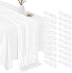 20 Pack White 17 x 108 Inch Cheesecloth Table Runner - Boho Gauze Sheer Fabric for Wedding Baby Shower Party Home Decor by Unknown